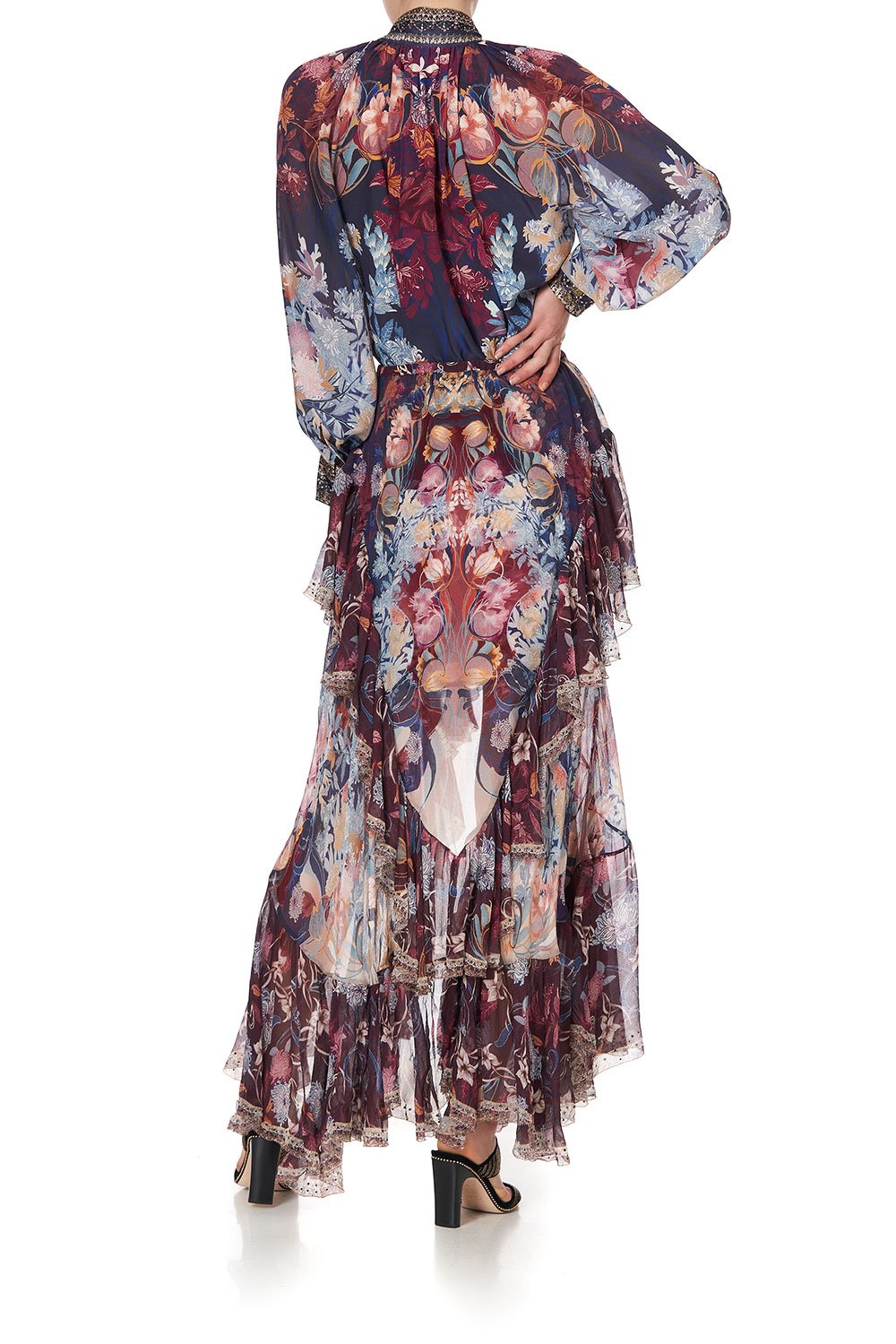 MAXI SKIRT WITH DOUBLE FRILL NOUVEEU NIGHTS