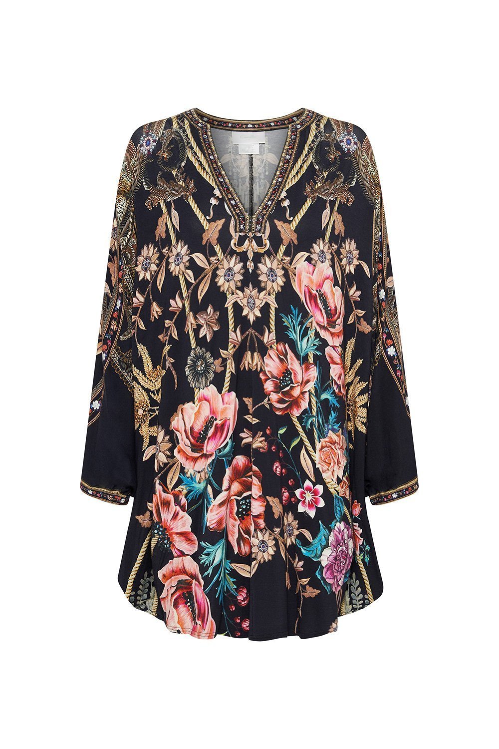 JERSEY SHORT KAFTAN WITH CURVED HEM BELLE OF THE BAROQUE