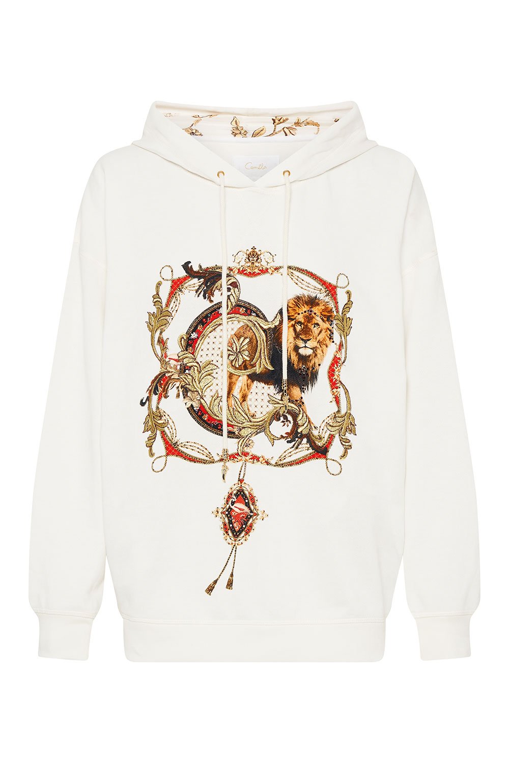 HOODY WITH POCKETS AND THE QUEEN WORE RED