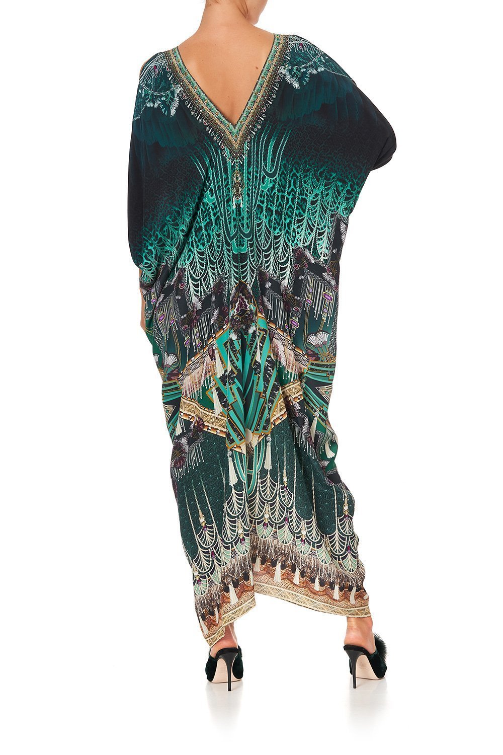 LONG DRAPE DRESS WITH ZIP FRONT FITZGERALDS FLAPPER