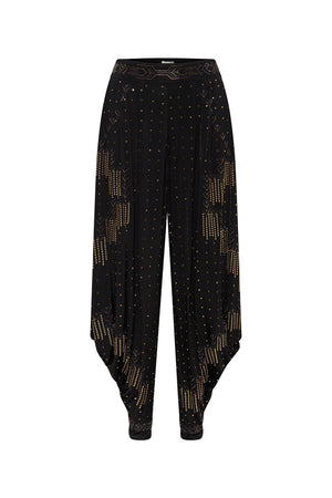 JERSEY DRAPE PANT WITH POCKET DRIPPING IN DECO