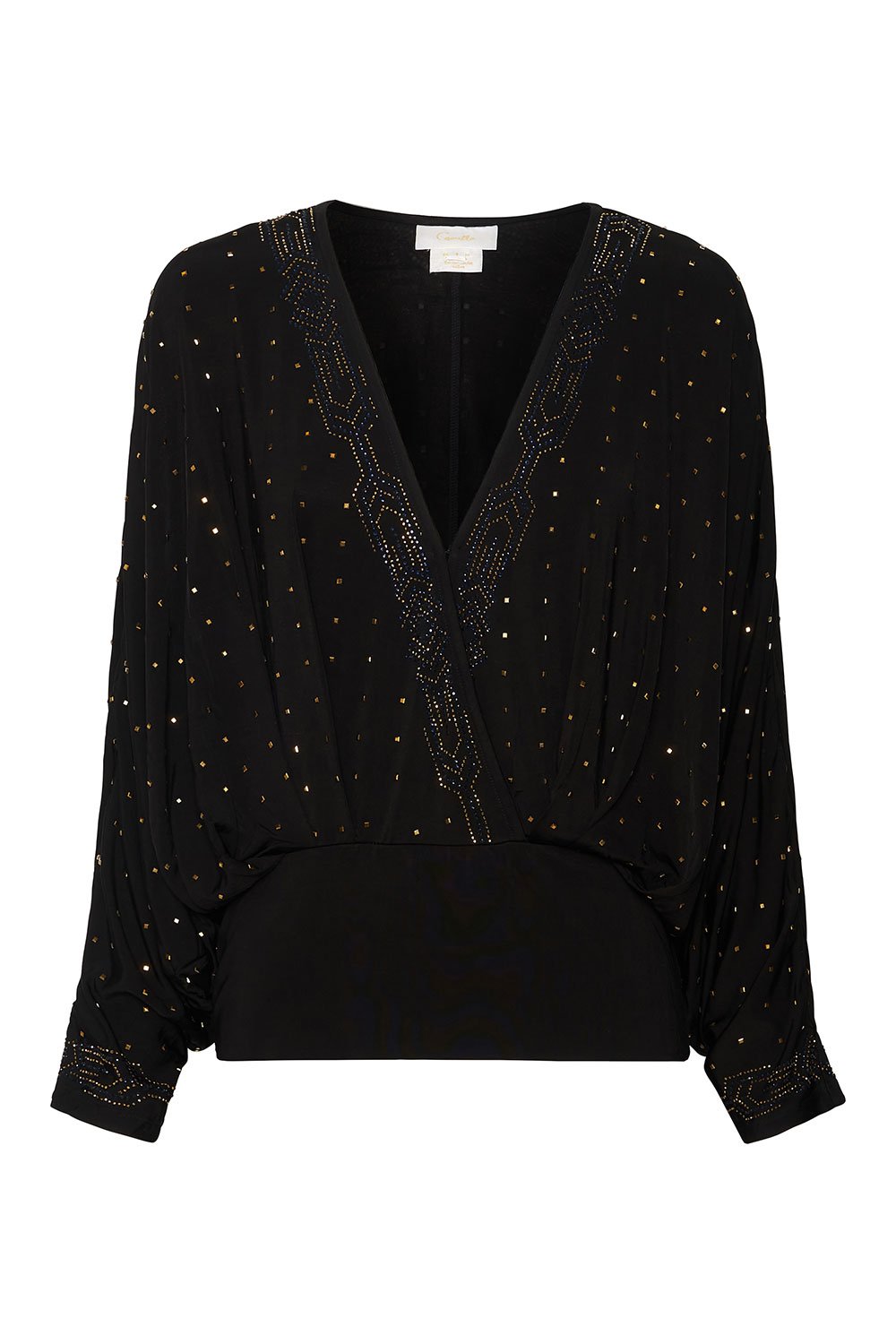 DOLMAN SLEEVE JERSEY TOP DRIPPING IN DECO