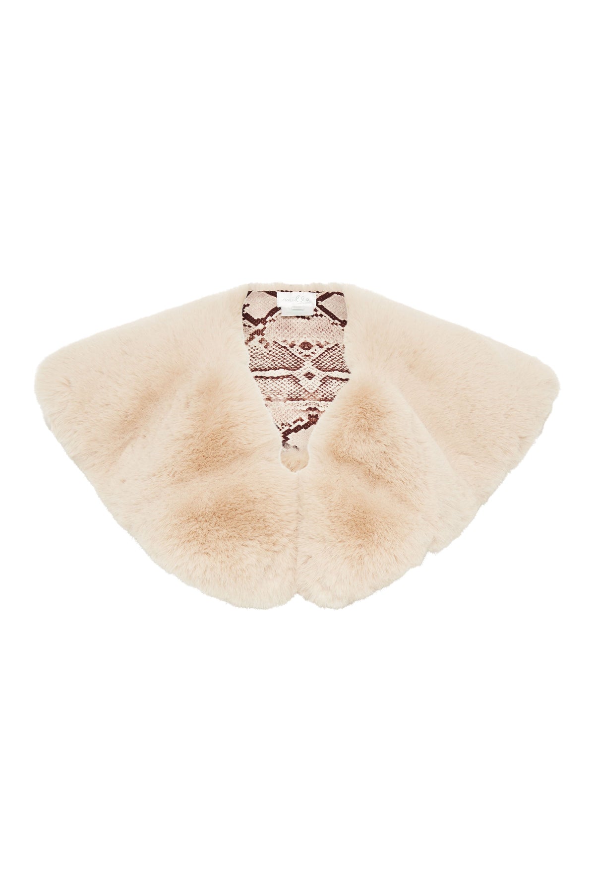 FAUX FUR STOLE WITH TIE ALL IS NOUVEAU