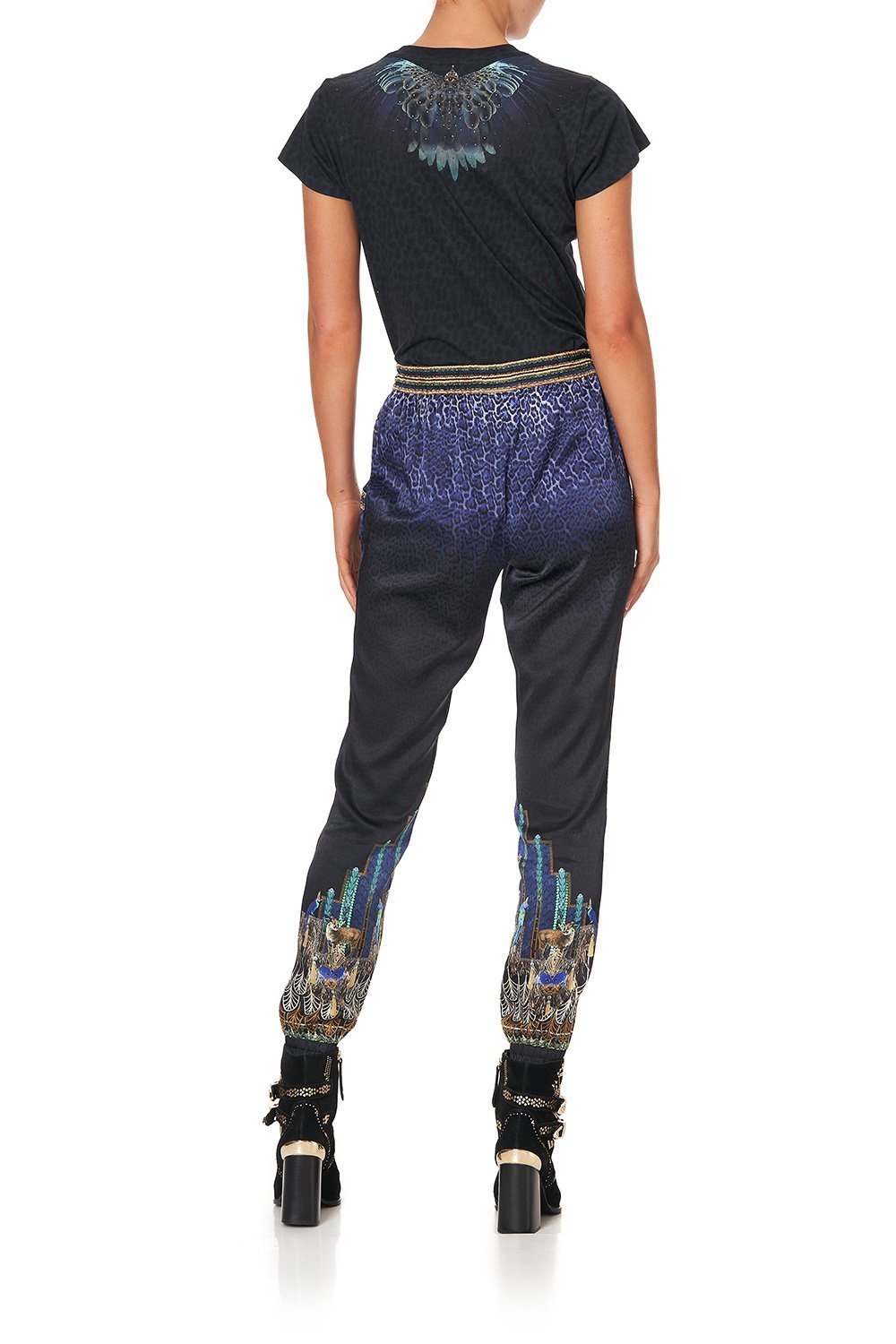 DRAWSTRING PANT WITH CUFFS DRIPPING IN DECO