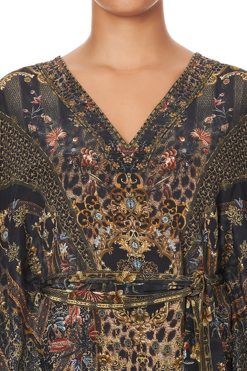 KAFTAN WITH V-NECKBAND AND BELT ABINGDON PALACE