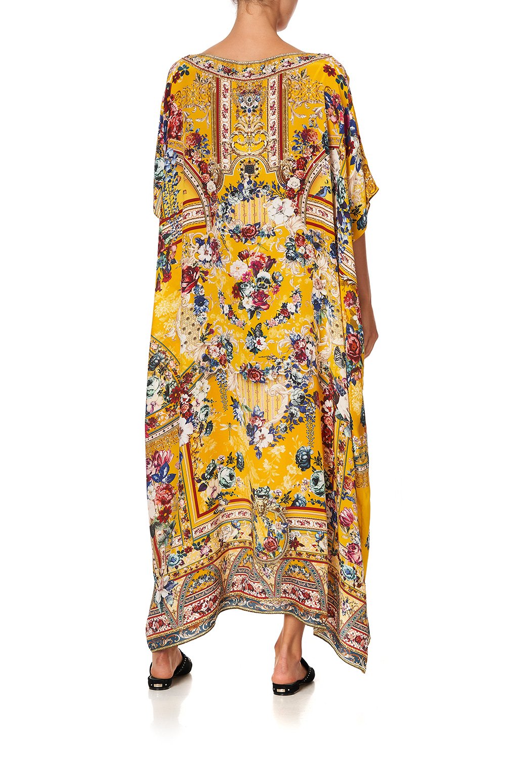 ROUND NECK KAFTAN CROWNED ROSES