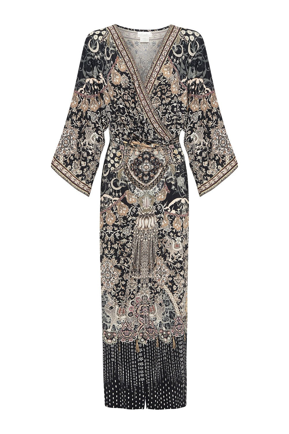 DRAPED WRAP DRESS DUST HER OFF