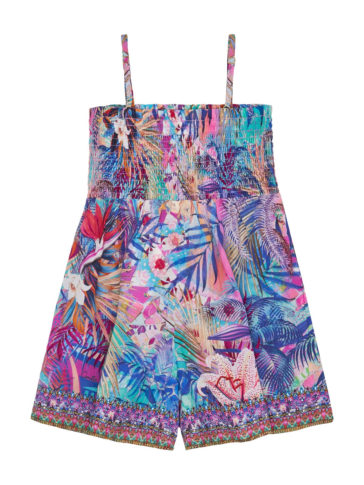 KIDS PLAYSUIT WITH SHIRRING 4-10 SOUTH BEACH SUNRISE