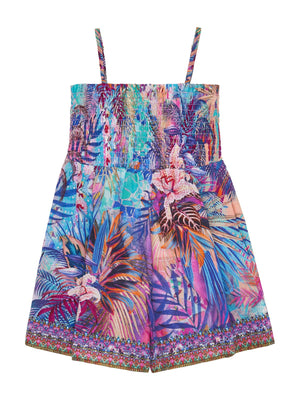 KIDS PLAYSUIT WITH SHIRRING 4-10 SOUTH BEACH SUNRISE
