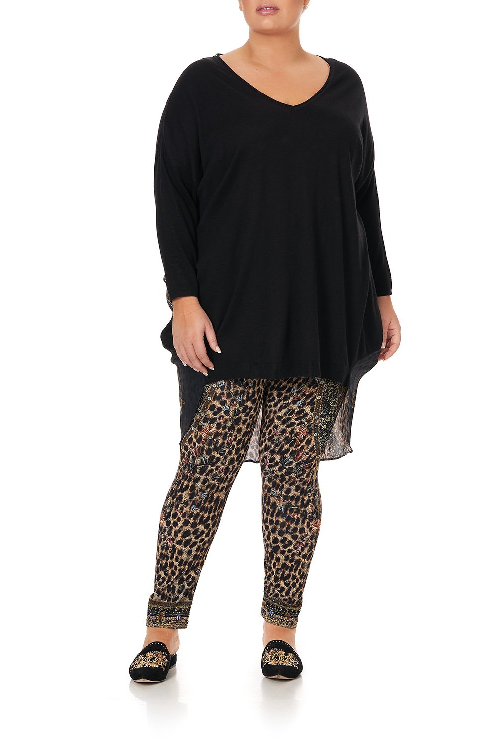 V NECK JUMPER WITH PRINT BACK ABINGDON PALACE