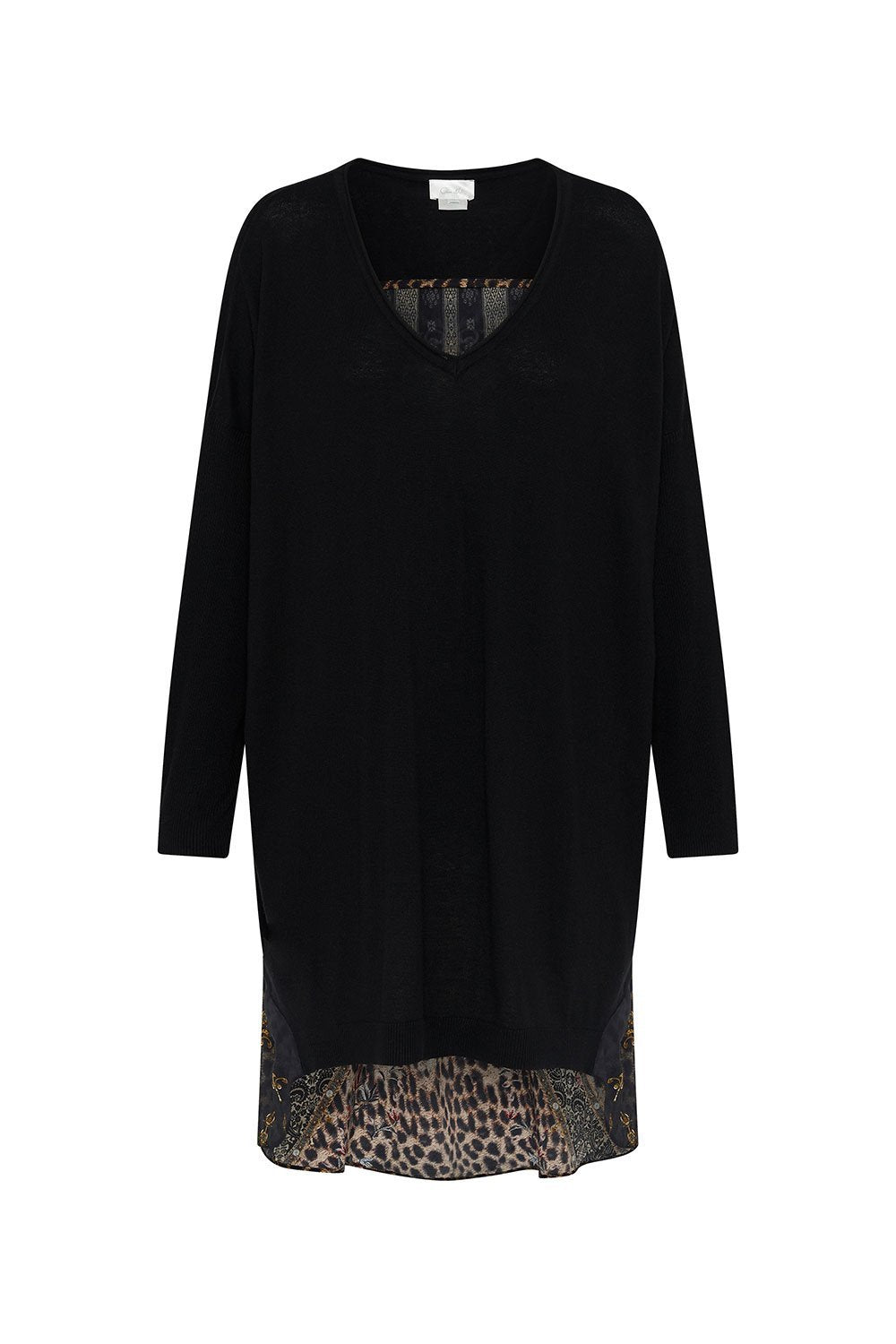 V NECK JUMPER WITH PRINT BACK ABINGDON PALACE