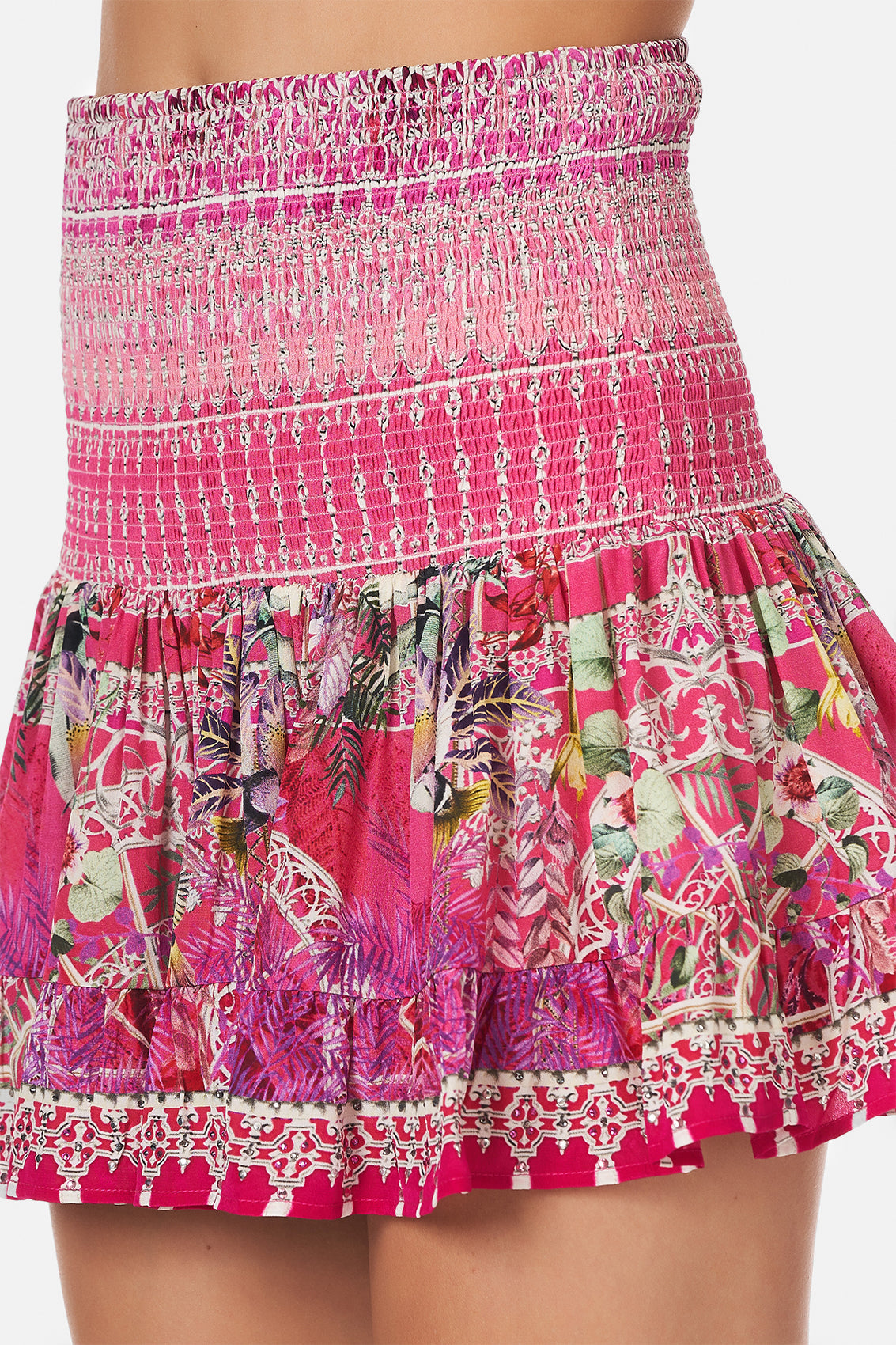 SHORT SHIRRED SKIRT GLASSHOUSE ROMANCE
