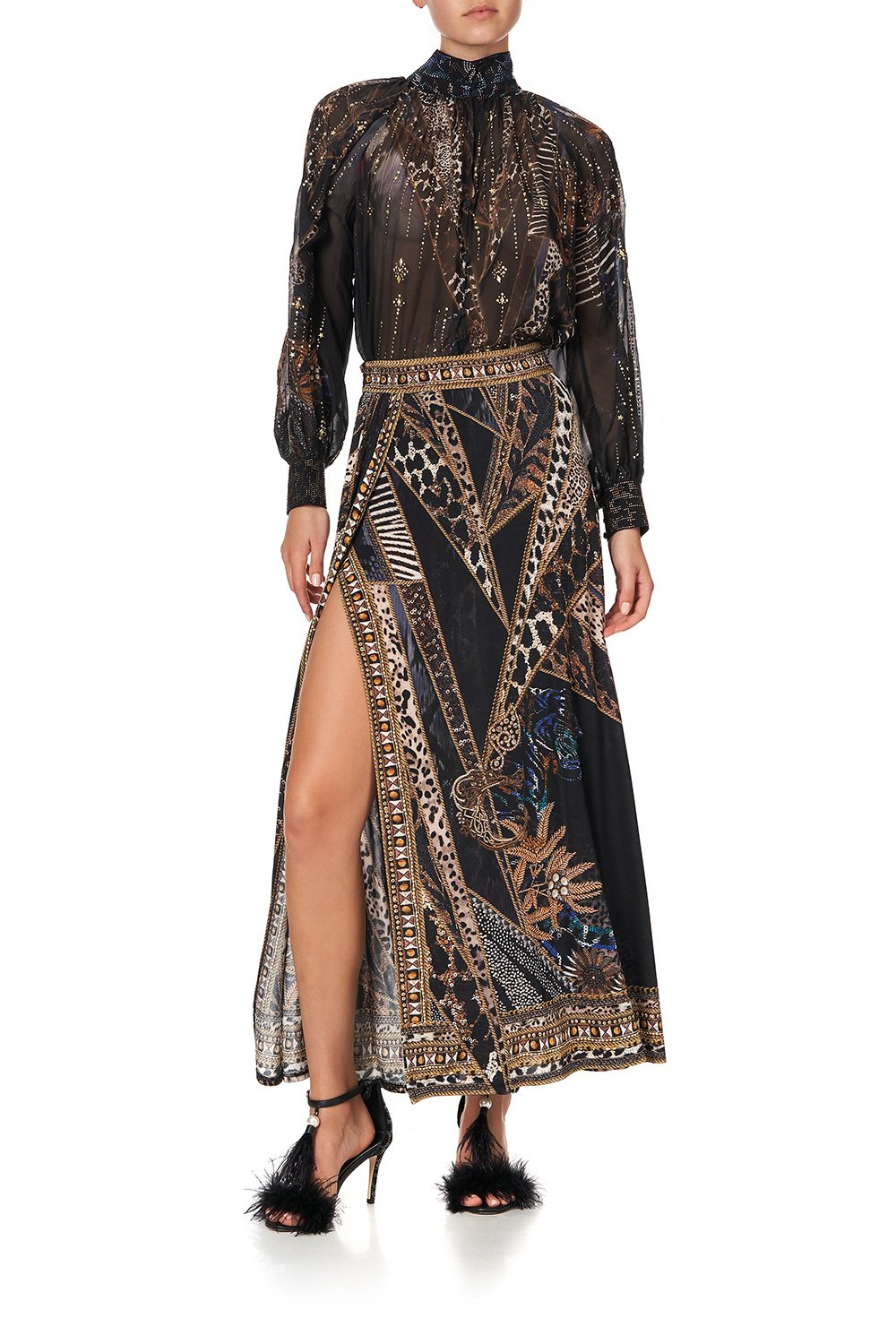 SPLIT DRAPE SKIRT LADY STARDUST