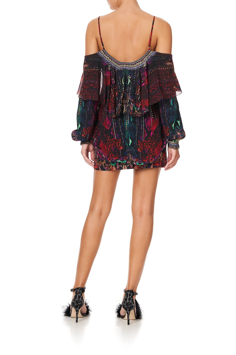 DROP SHOULDER RUFFLE BLOUSE ROCKET WOMAN