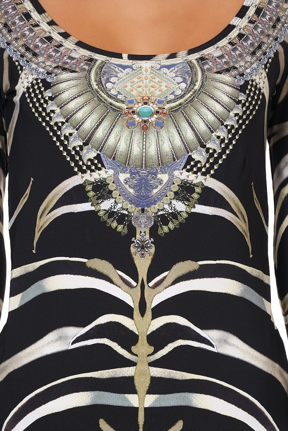 LONG SLEEVE TOP WITH THUMBHOLE ZEBRA CROSSING