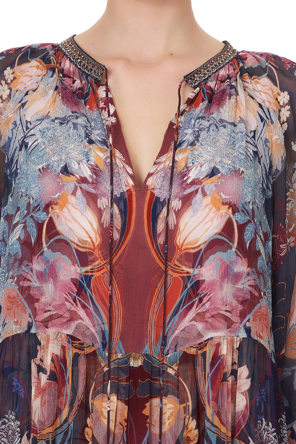 LONG GATHERED PANEL DRESS NOUVEEU NIGHTS