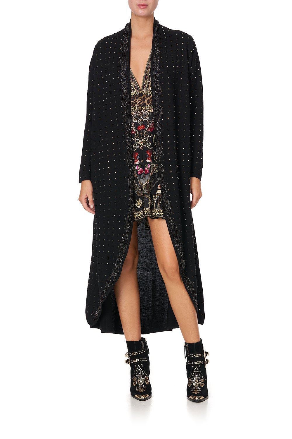 LONG KNITTED CASUAL CARDIGAN GOTHIC GODDESS