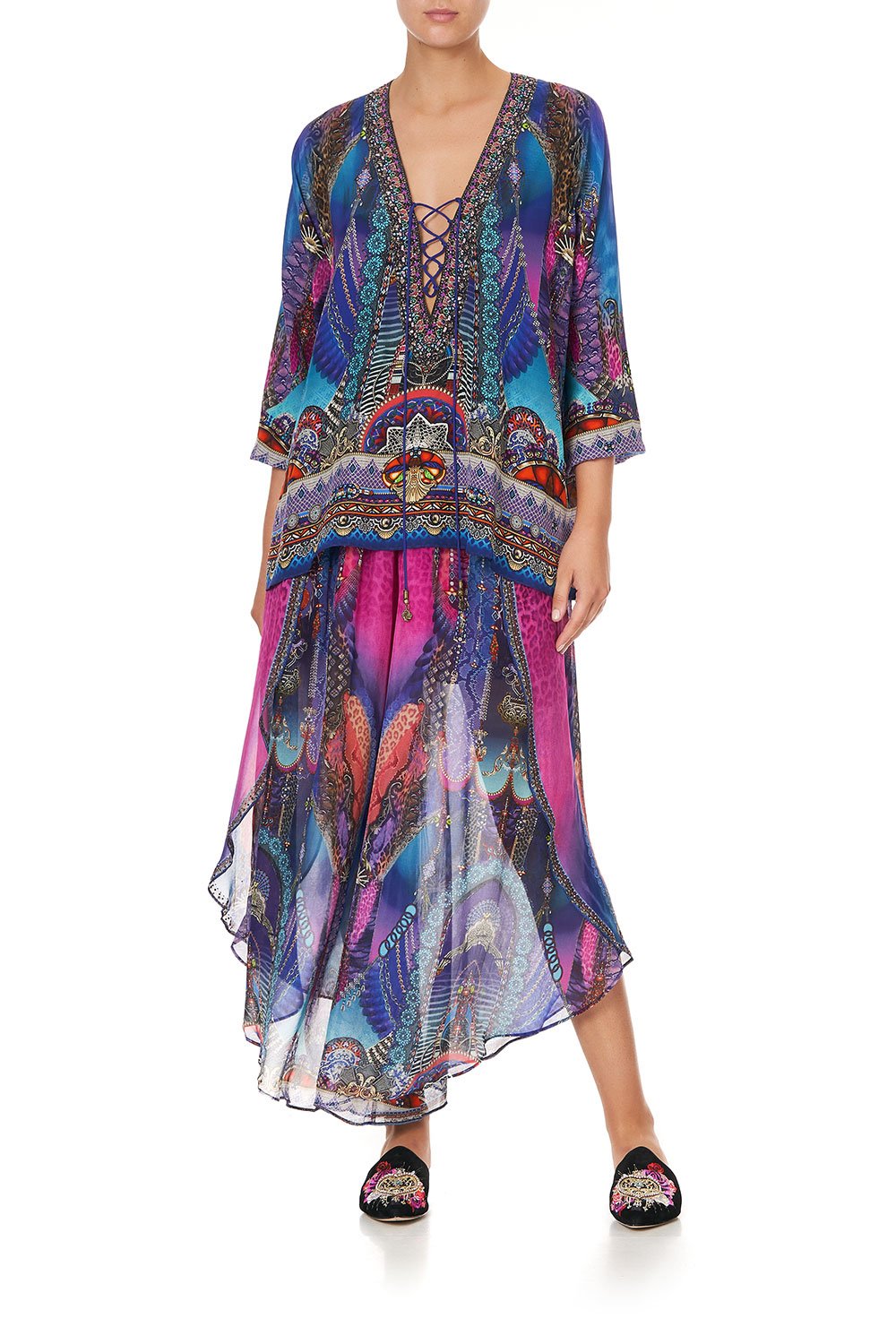 LACE UP BLOUSE MIDNIGHT MADNESS