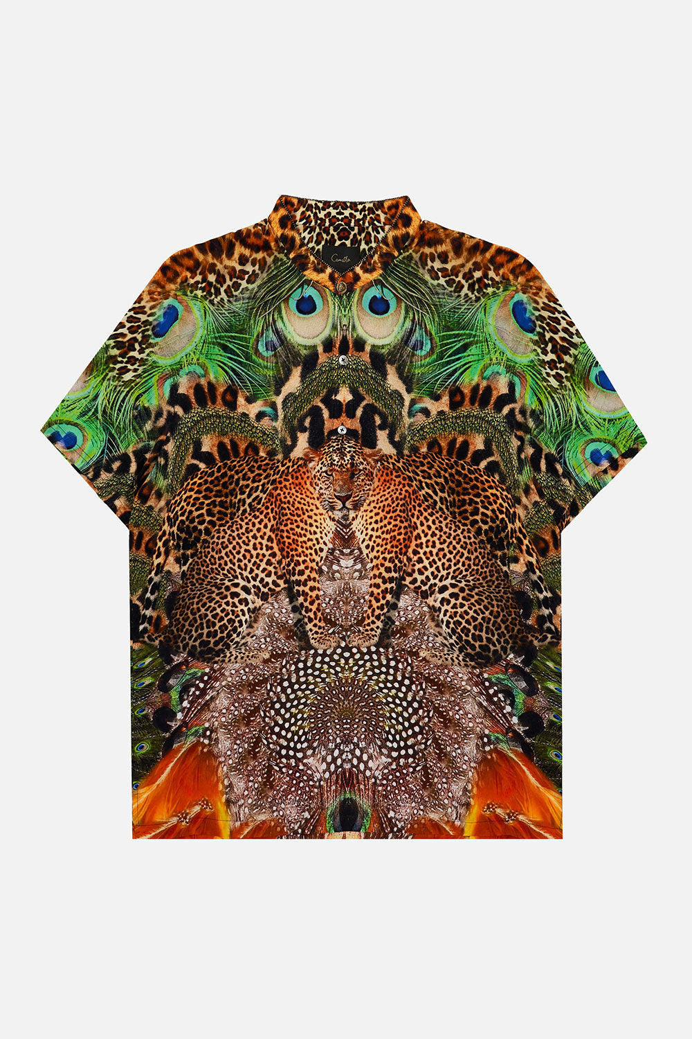 SHORT SLEEVE MANDARIN SHIRT SURREALIST XANADU