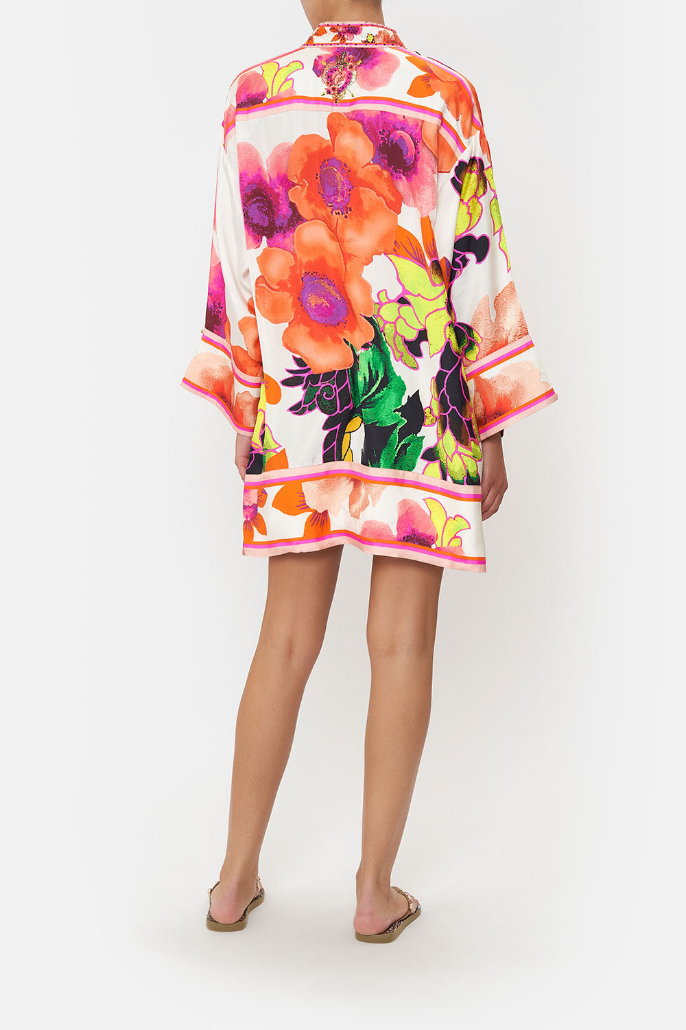 ZIP FRONT SHIRT DRESS PRETTY AS A POPPY