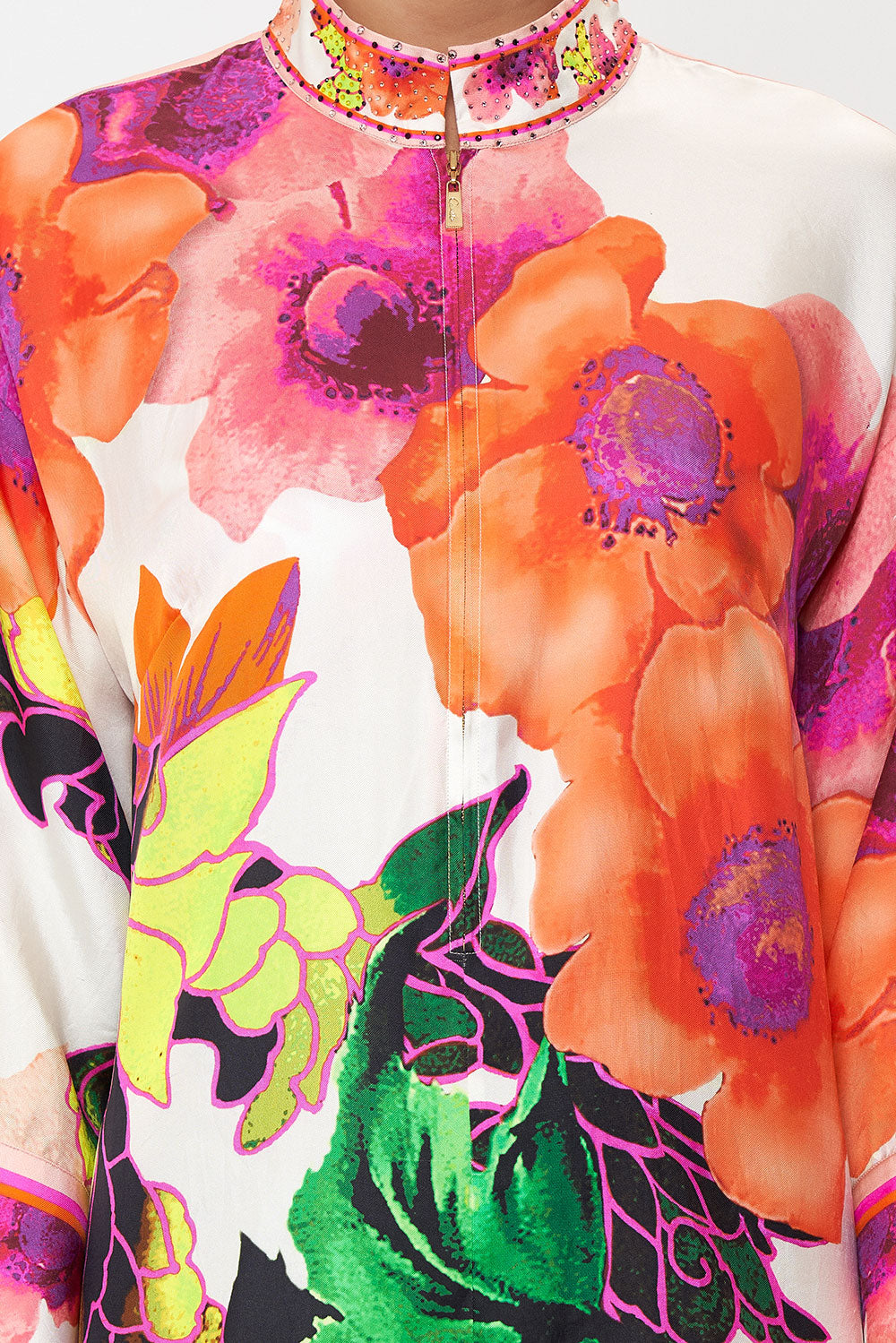 ZIP FRONT SHIRT DRESS PRETTY AS A POPPY