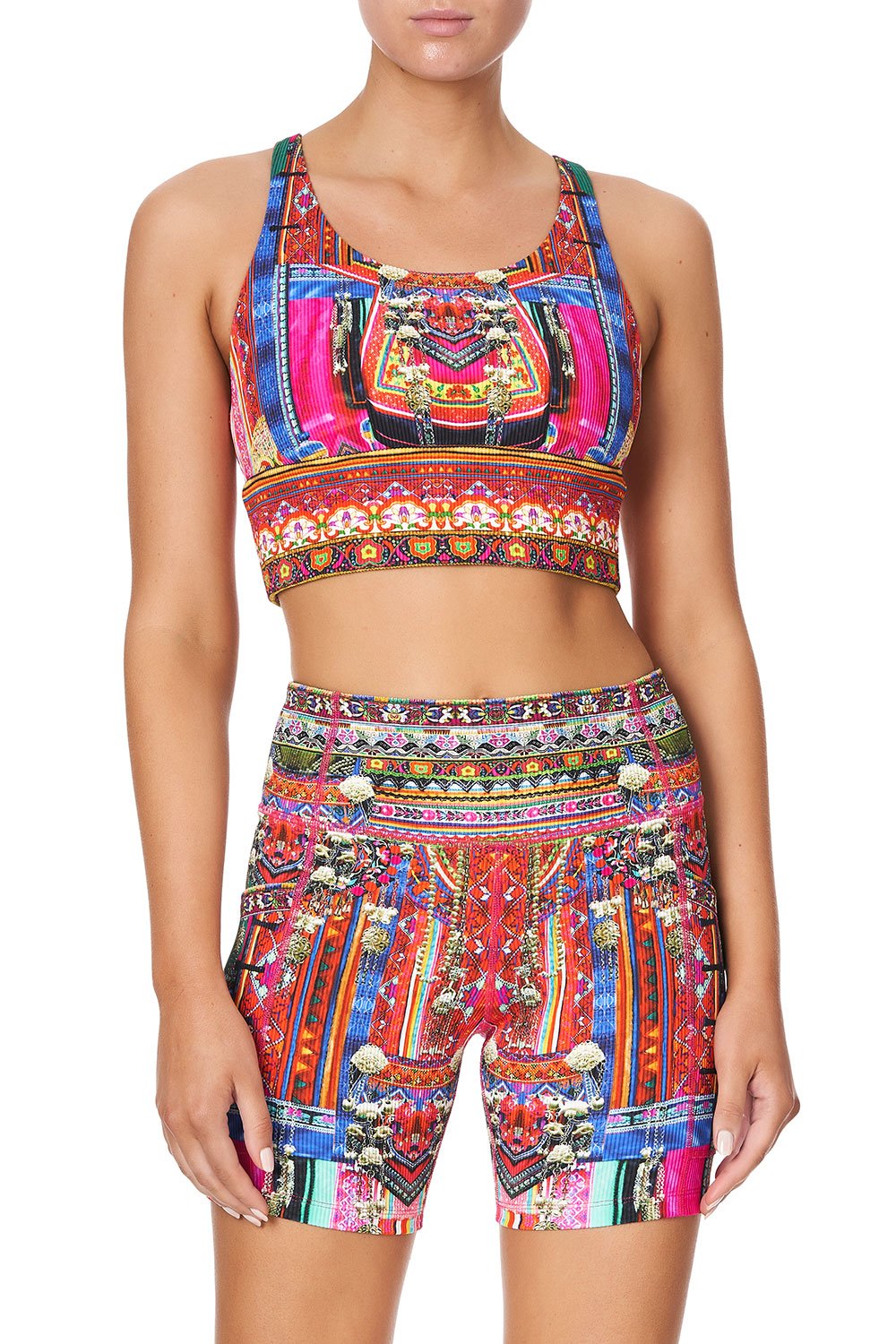 BANDED RACER BACK CROP KALEIDOSCOPE KEEPSAKE