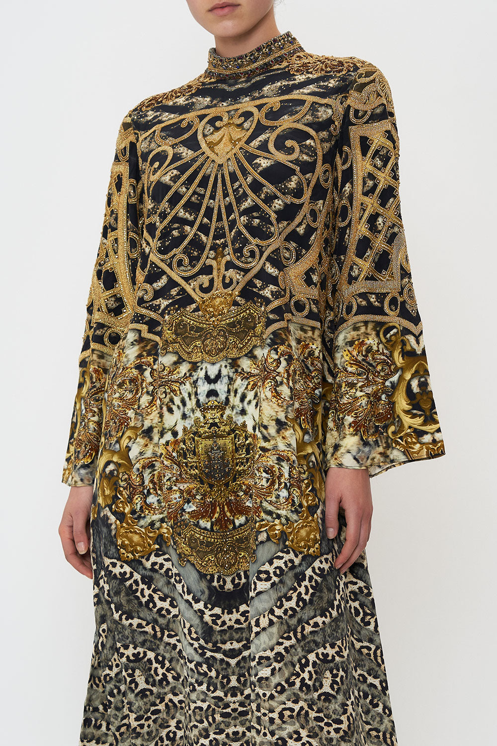 HIGH NECK LONG SLEEVE DRESS ARMADA