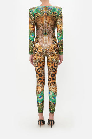 PLUNGE FRONT CATSUIT WITH RING SURREALIST XANADU