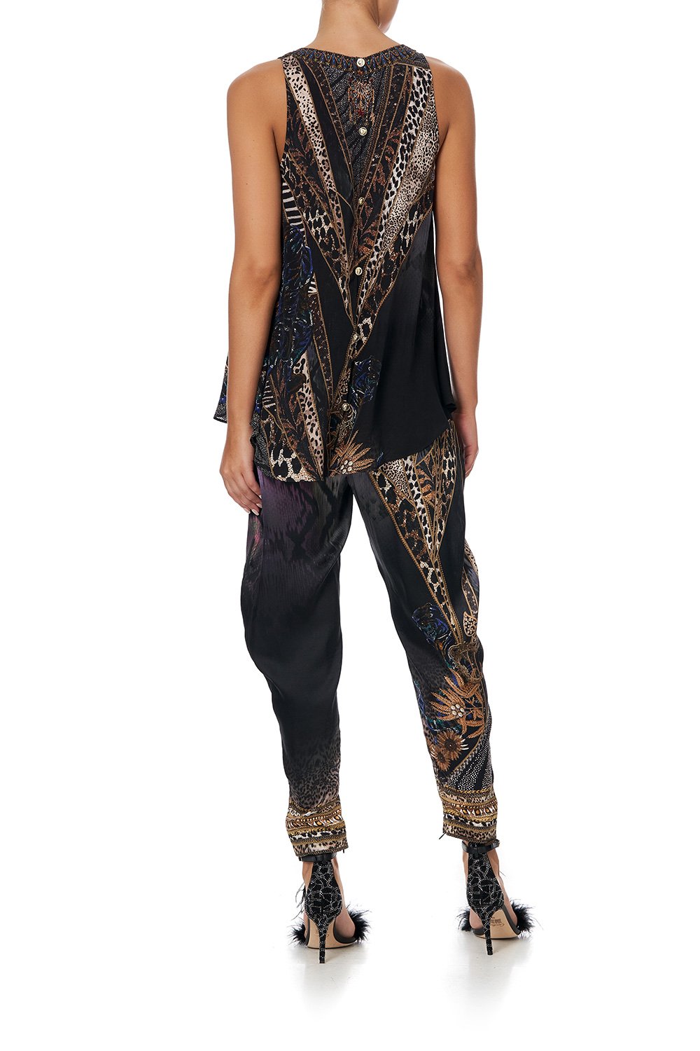 V NECK BUTTON BACK TOP LADY STARDUST