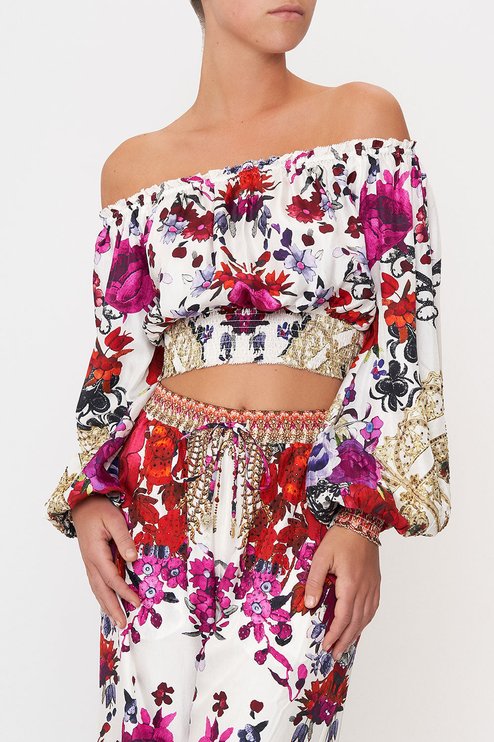 SHIRRED WAIST TOP REIGN OF ROSES