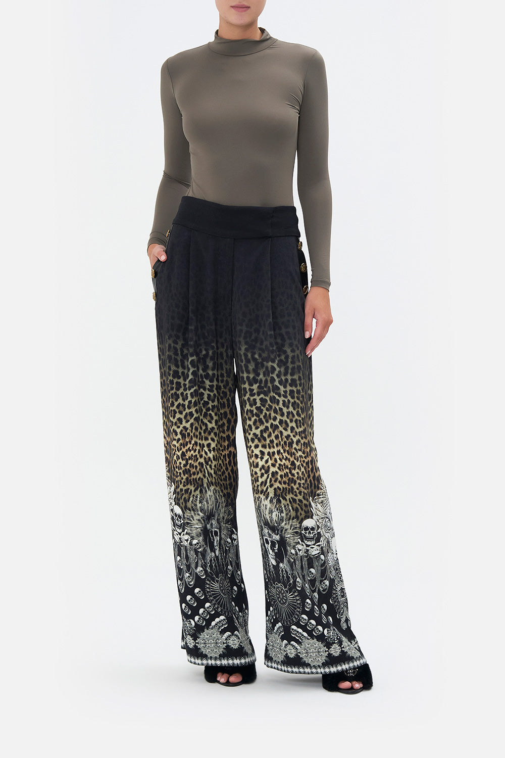 WIDE LEG PANT WITH BUTTONS ORDER OF DISORDER