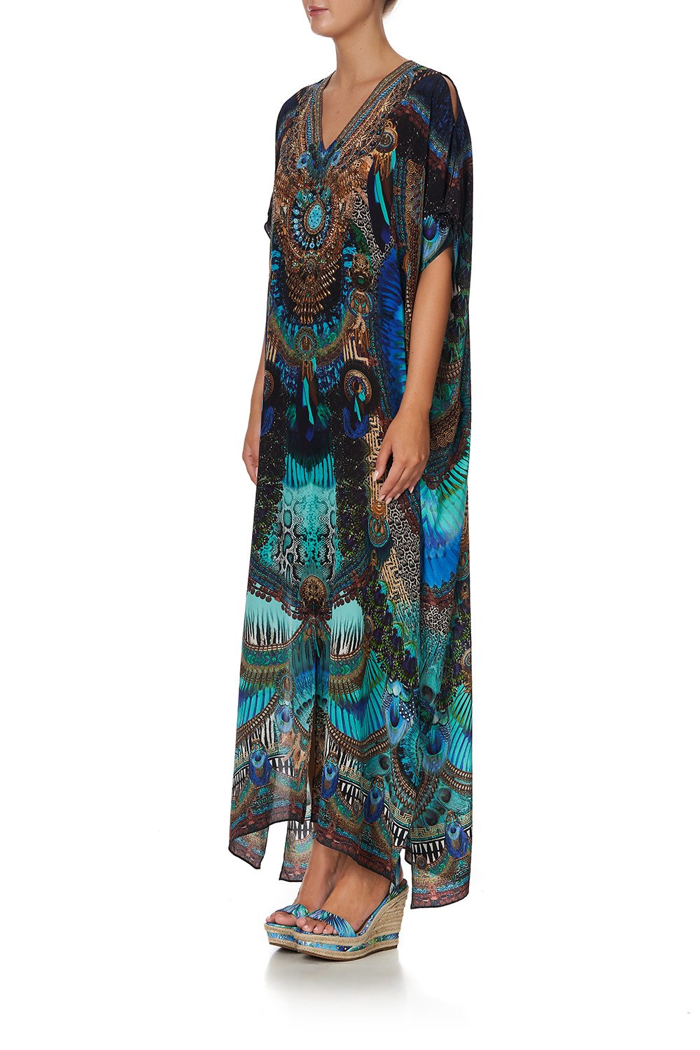 SLIM FIT KAFTAN WITH SPLIT TEMPLE TEMPTRESS