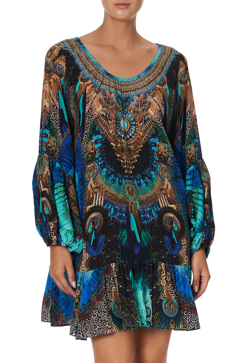 BLOUSON SLEEVE A LINE FRILL DRESS TEMPLE TEMPTRESS