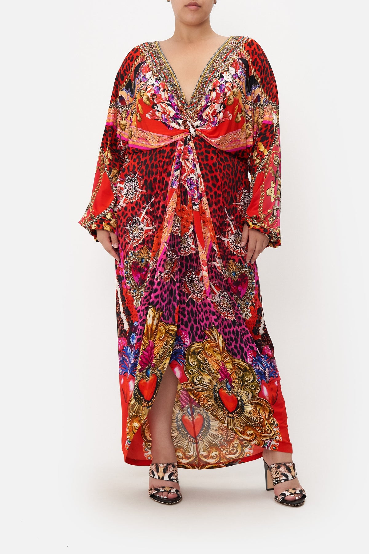 LONG SPLIT FRONT TWIST DRESS ARTESANIA MANIA