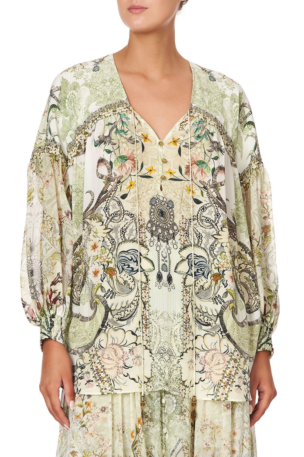 BLOUSON BLOUSE WITH NECK TIE BRICK LANE BEEUTY