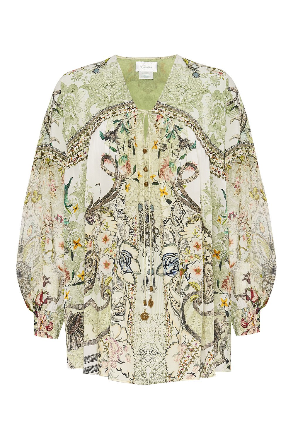 BLOUSON BLOUSE WITH NECK TIE BRICK LANE BEEUTY