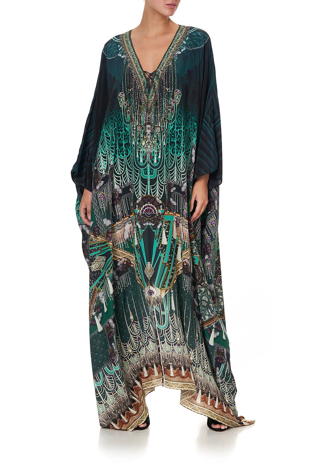 SPLIT HEM LACE UP KAFTAN FITZGERALDS FLAPPER