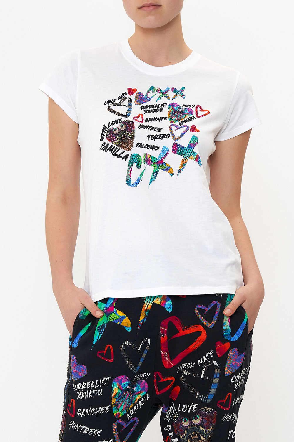 SLIM FIT  ROUND NECK T-SHIRT SHES A WRITE OFF