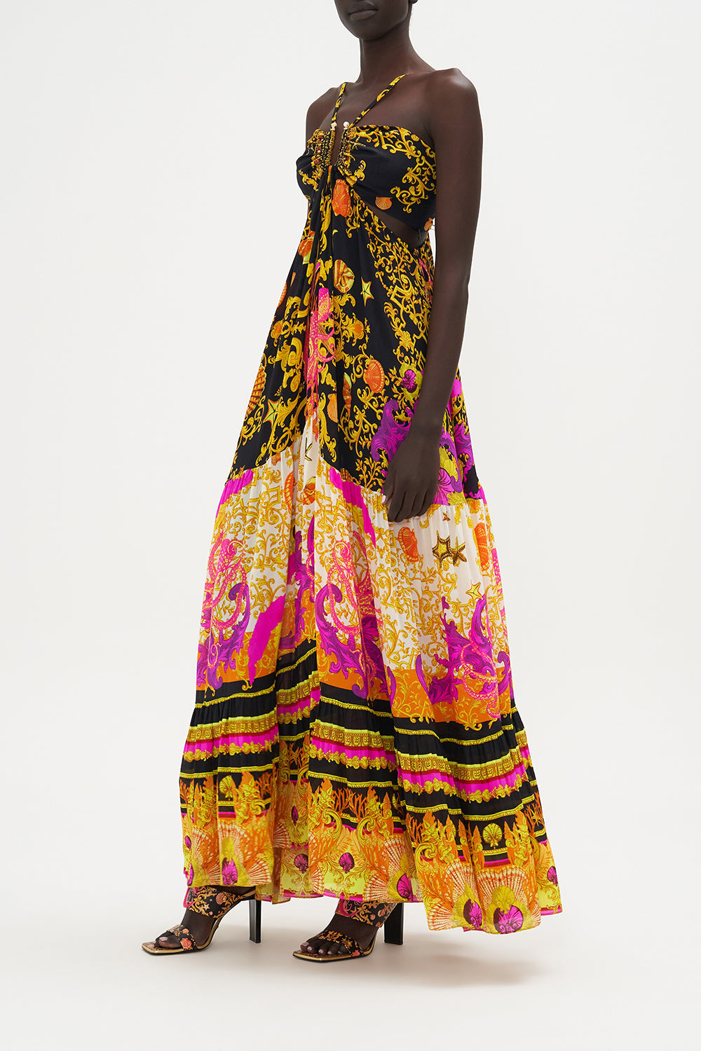 GATHERED CUT OUT DRESS OCTOPIA