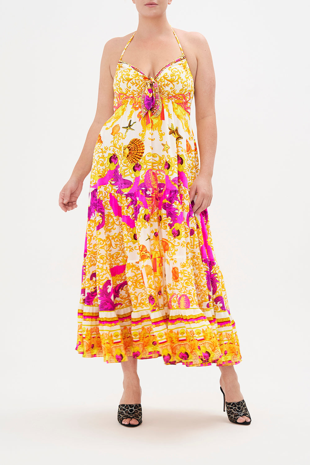 TIE FRONT TIERED DRESS SQUID SQUAD