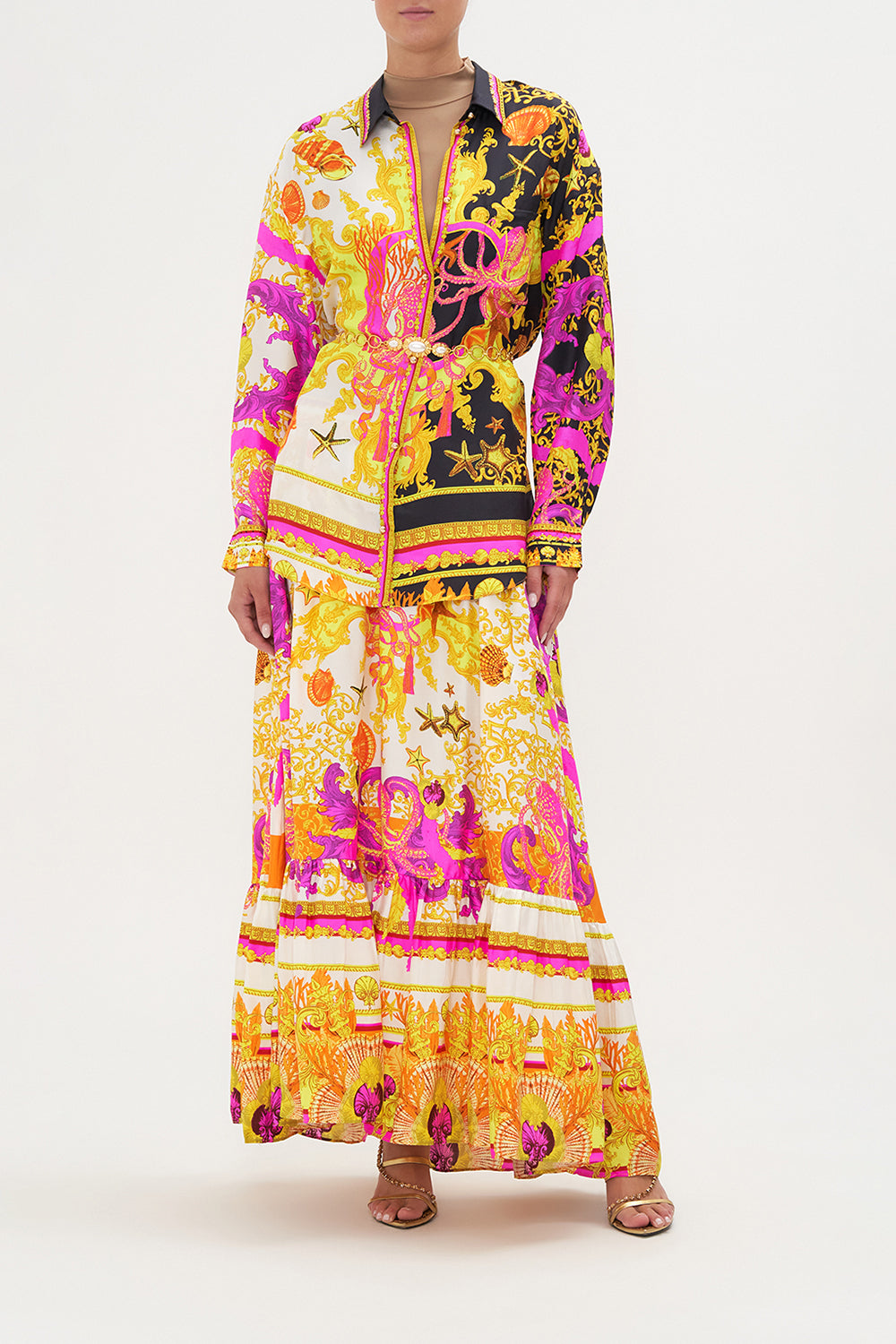 GATHERED RUFFLE HEM SKIRT SQUID SQUAD