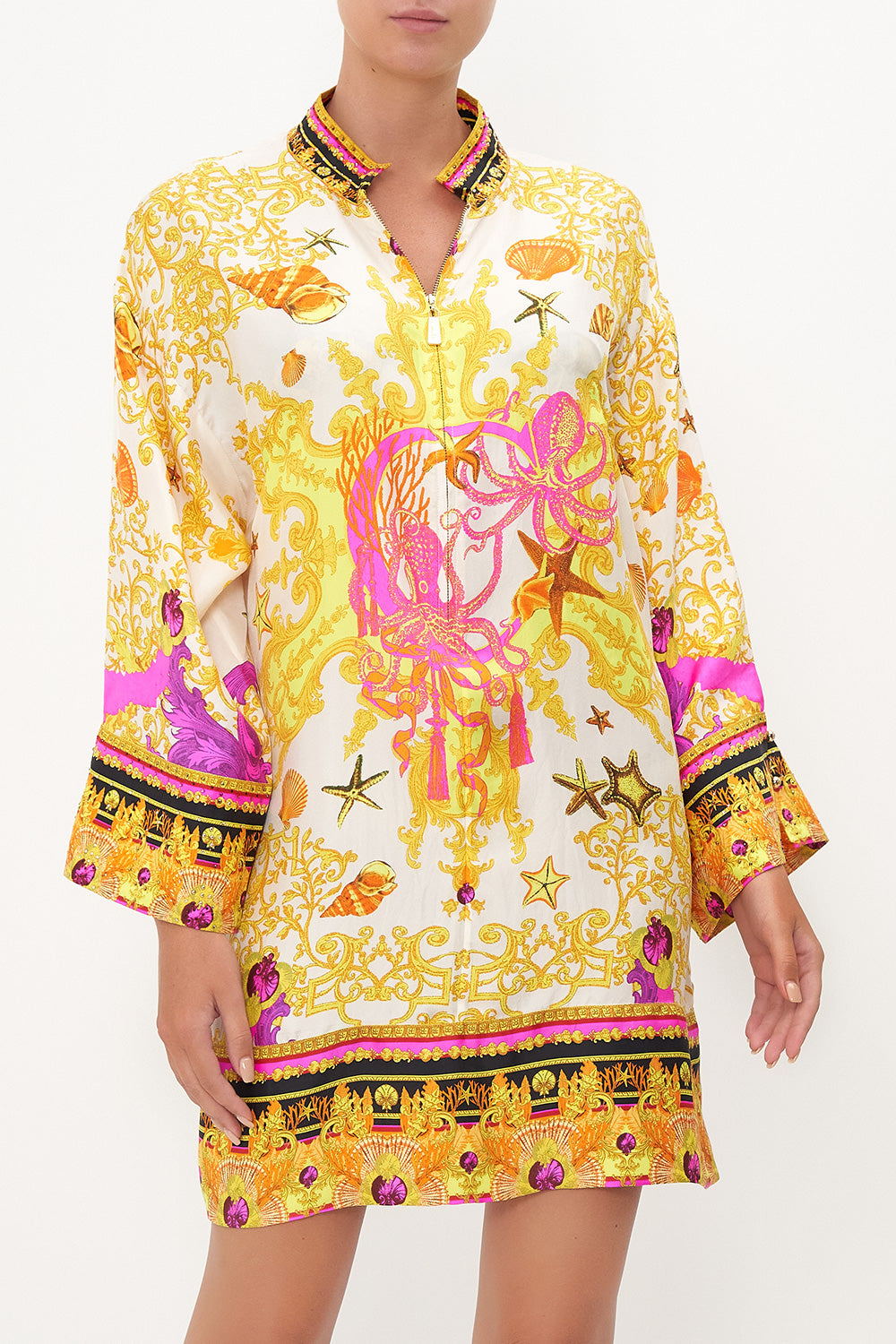 ZIP FRONT SHIRT DRESS SQUID SQUAD