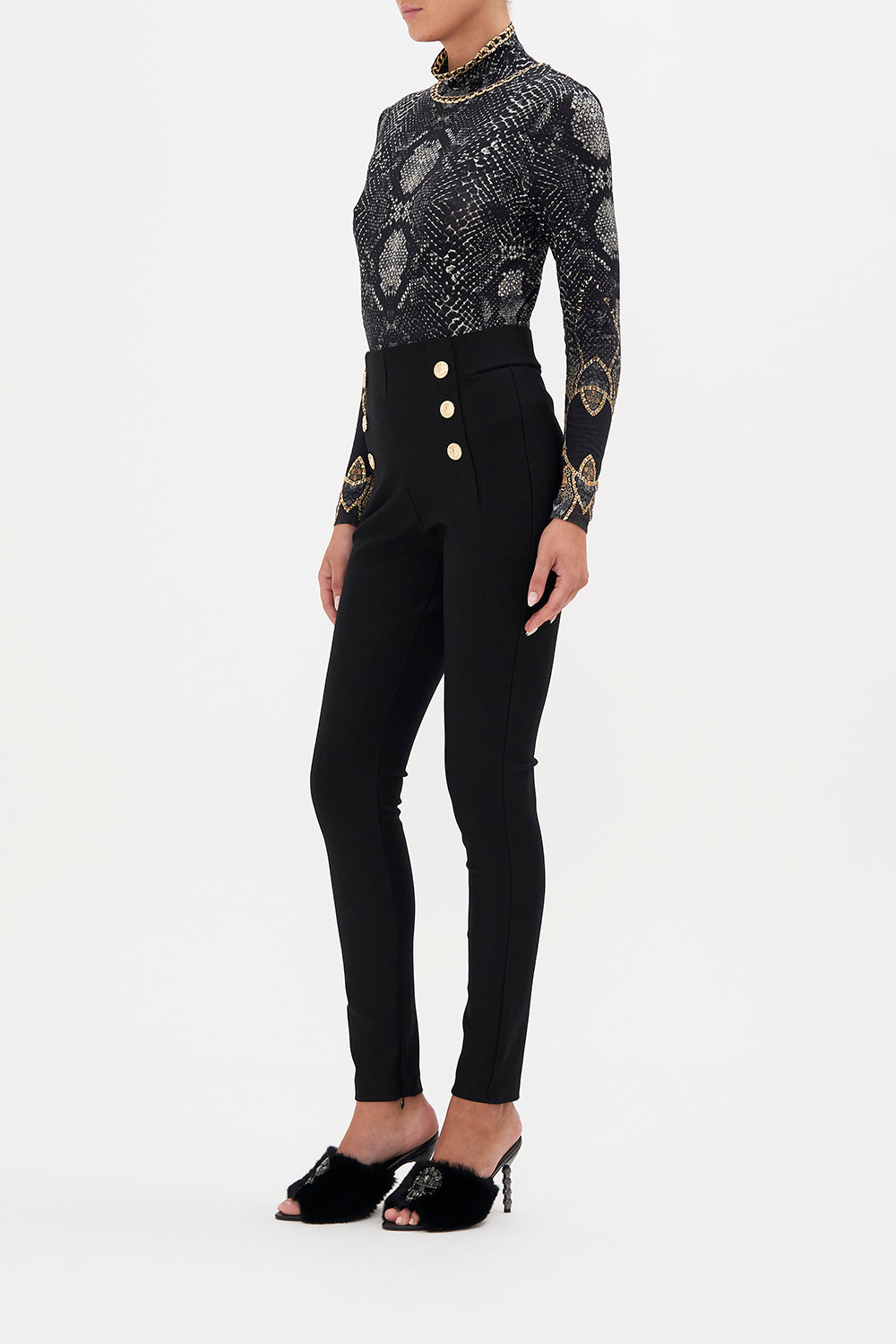 Button Embellished Ponte Pant, Wild Horses CAMILLA EU CAMILLA EU