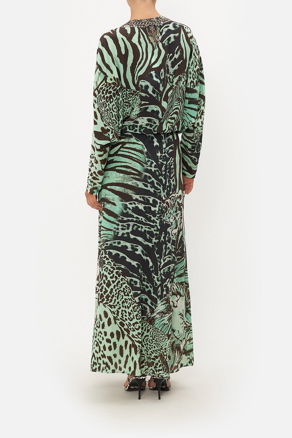 TWIST FRONT BATWING DRESS LEOPARD LORE