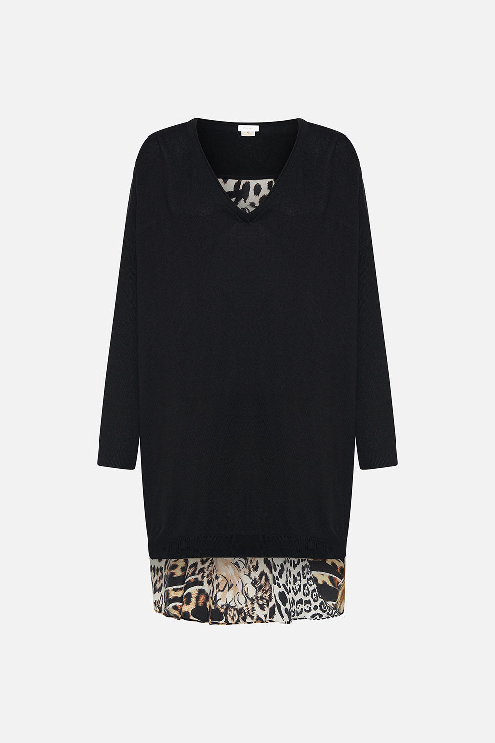 V NECK JUMPER WITH PRINT BACK WHATS NEW PUSSYCAT