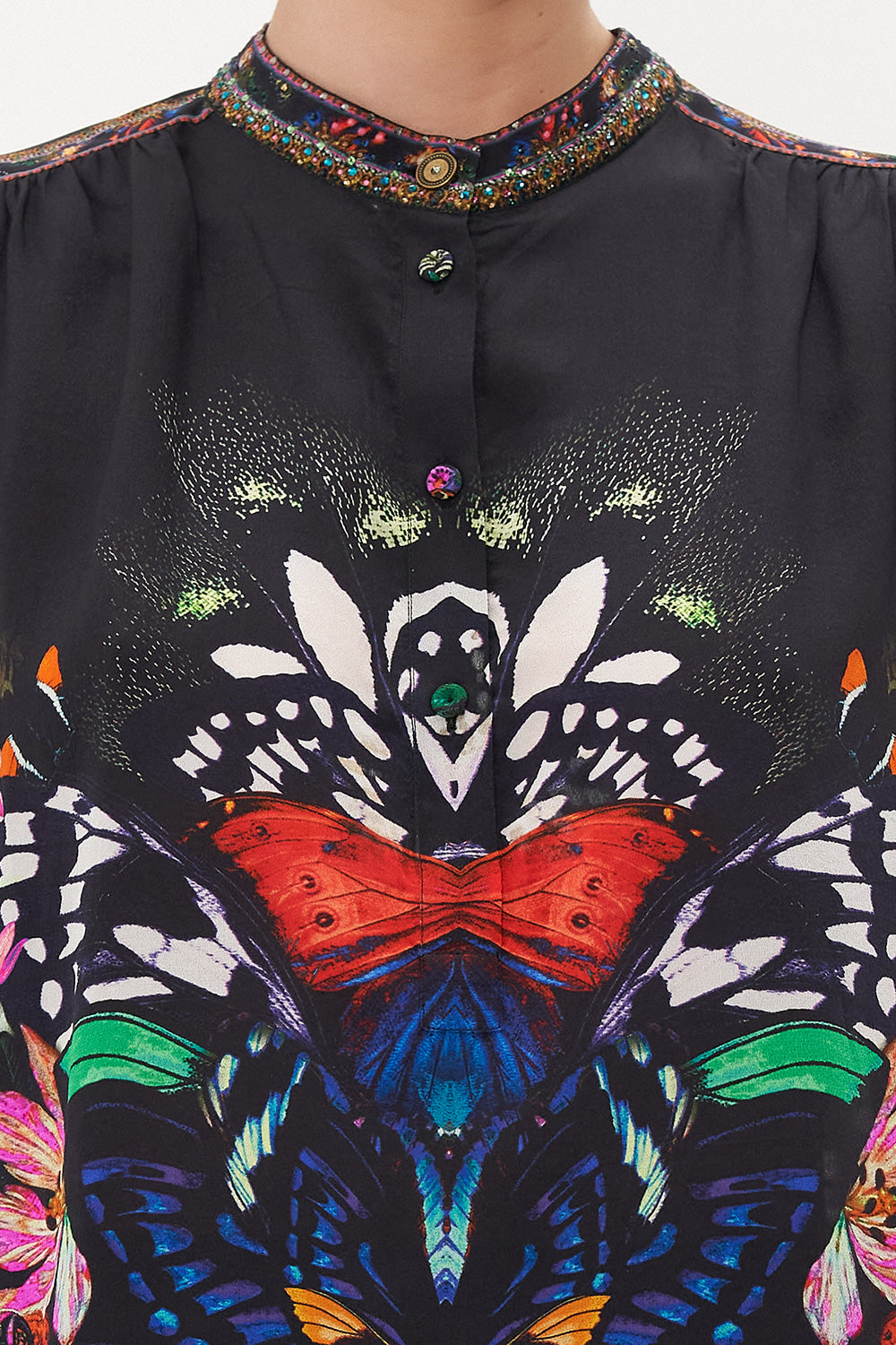 PLACKET BLOUSE FLUTTER BY