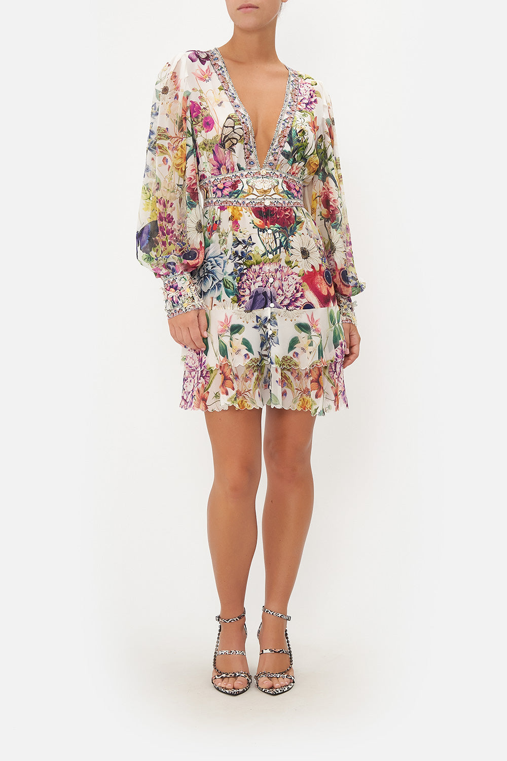 BUTTON FRONT FRILL DRESS QUEENS BEE HIVE