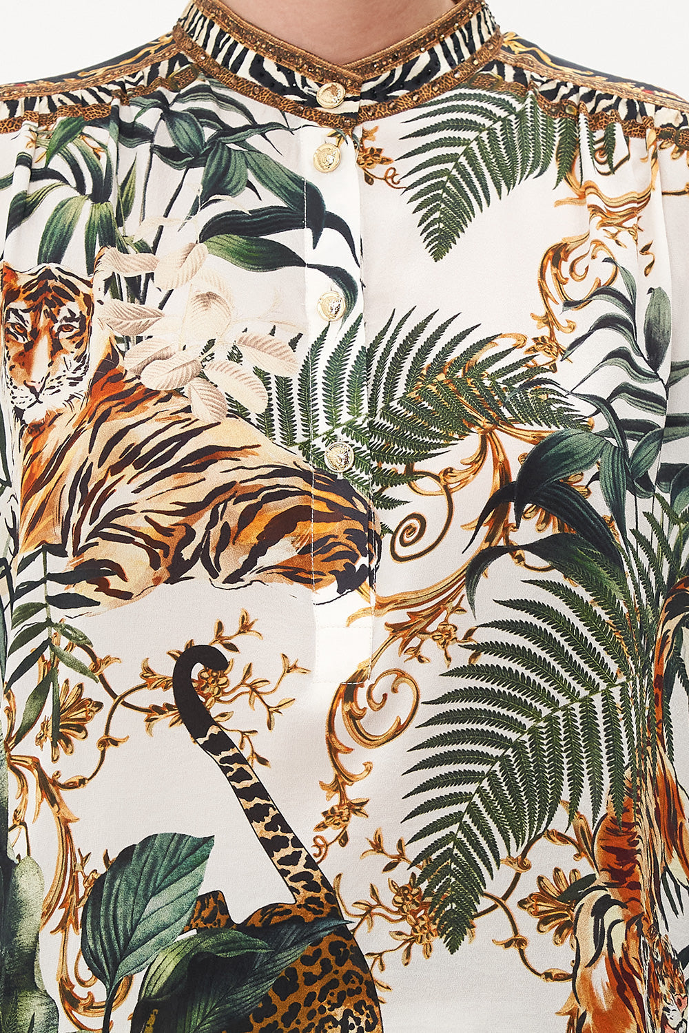 PLACKET BLOUSE TIGER TRAP