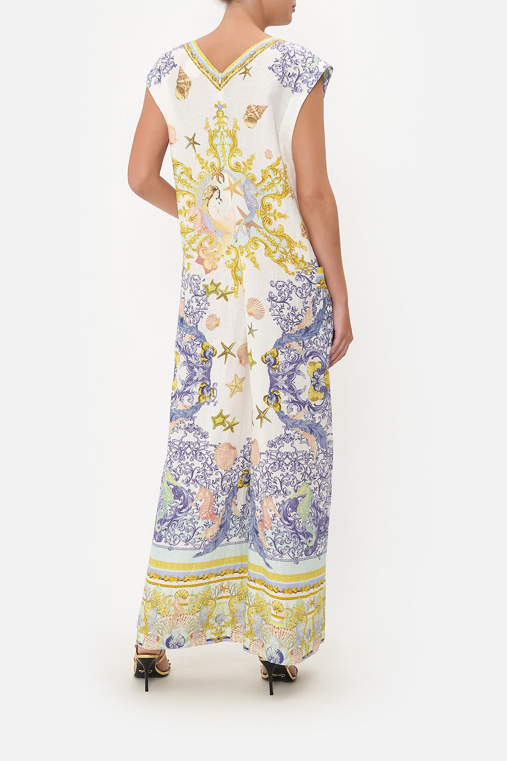 V NECK JUMPSUIT WITH PATCH POCKETS STAR OF THE SEA