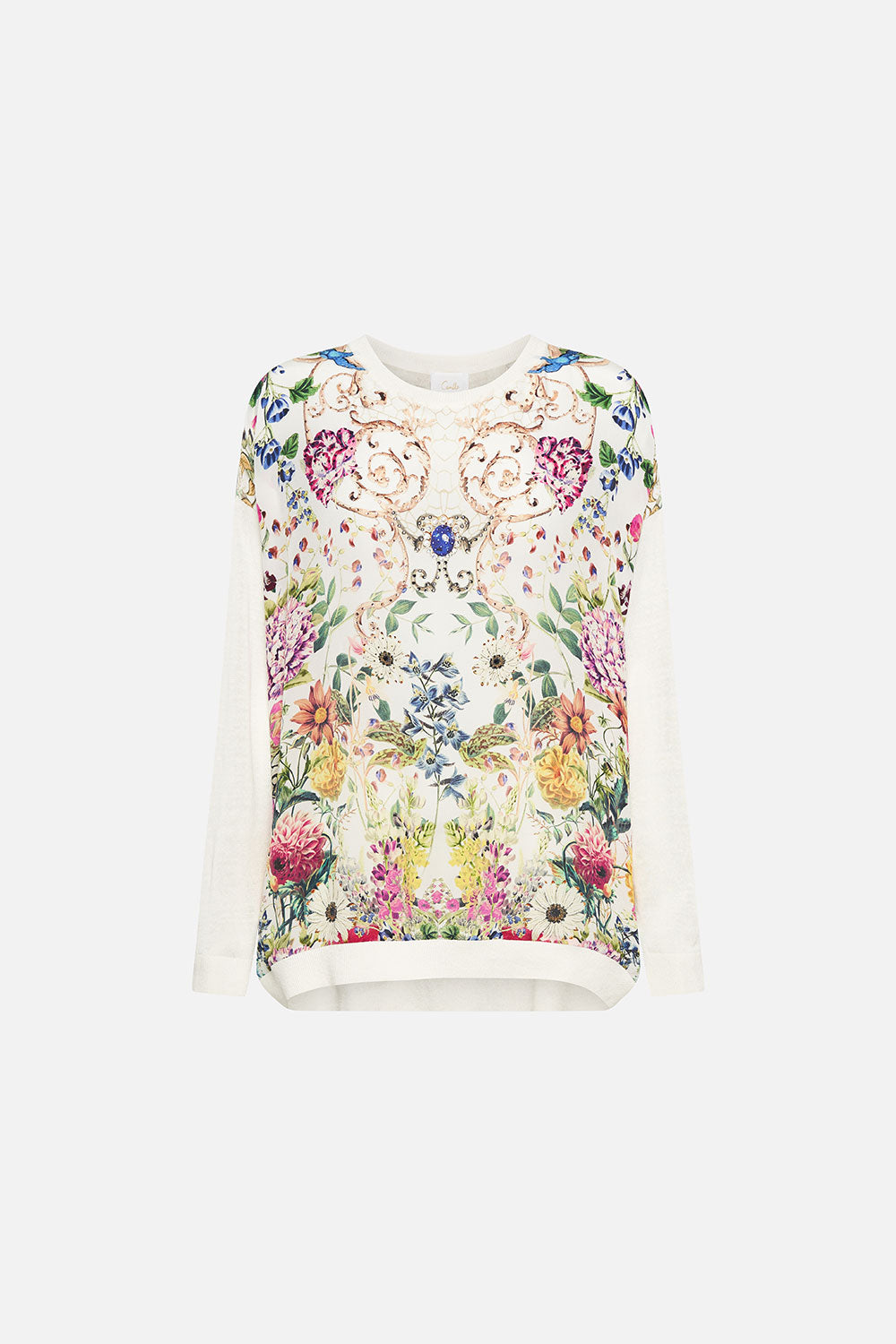 LONG SLEEVE JUMPER WITH PRINT FRONT QUEENS BEE HIVE